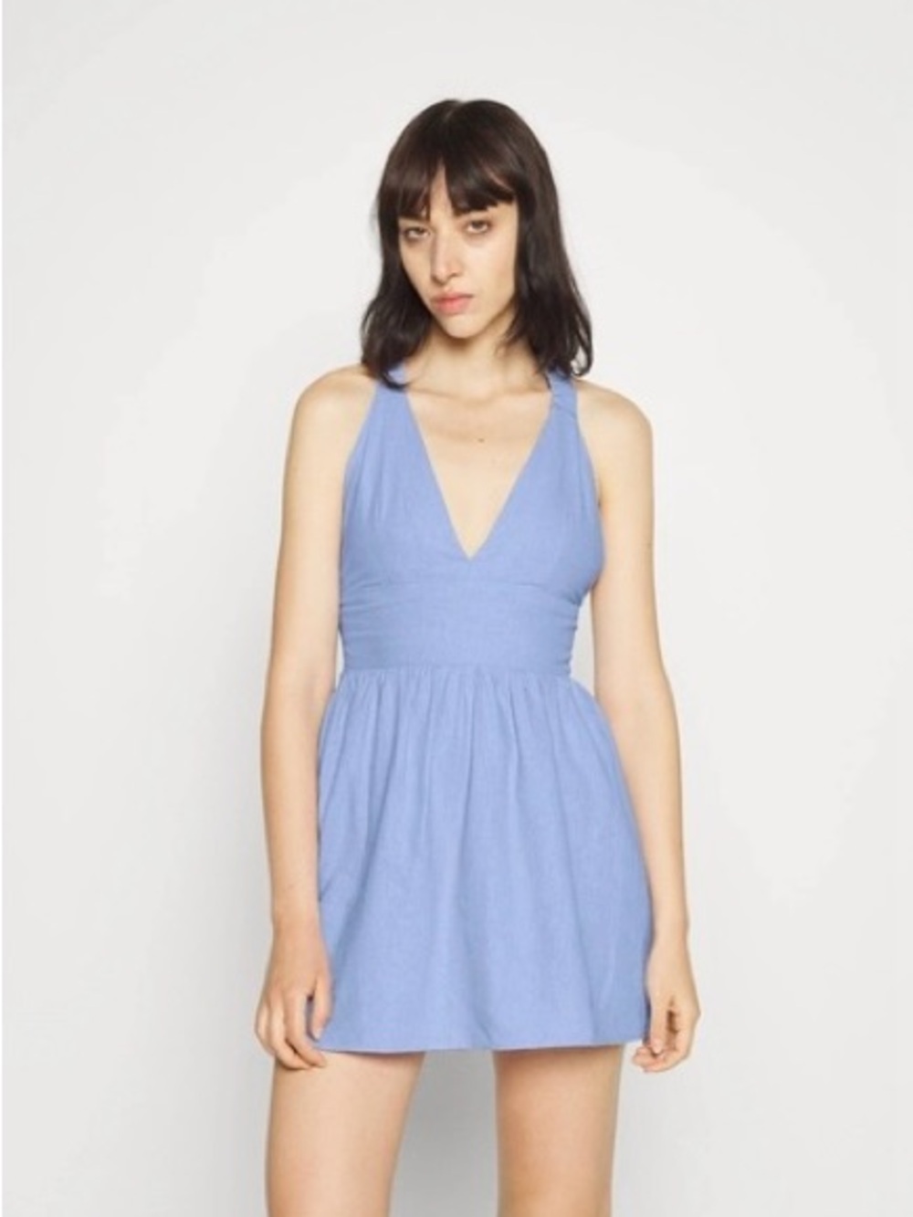 Abercrombie & Fitch Light Blue Sleeveless V-Neck Mini Dress